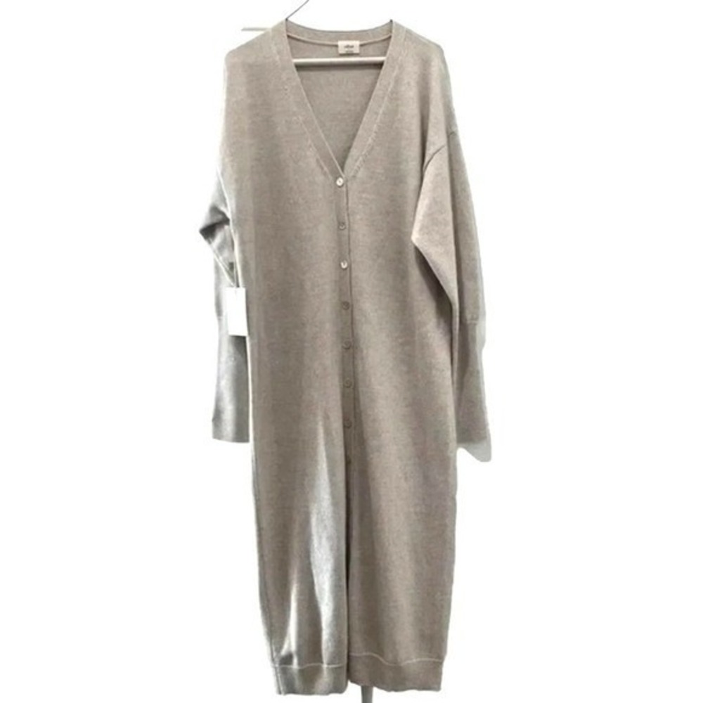 New Aritzia Wilfred Women's L Utopia Button Up Sweater Dress Heather Merino Wool